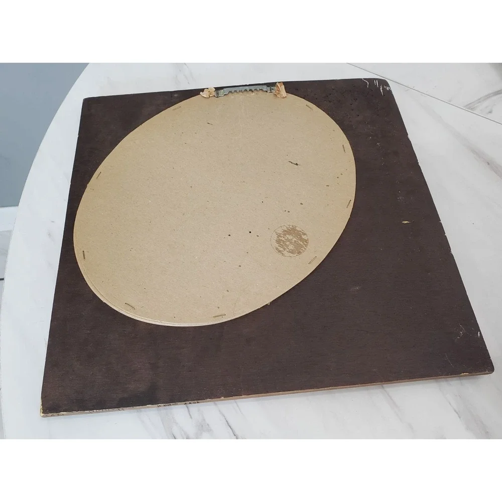 Vintage 1977 Hardin Carved‎ Wooden Crescent Moon Celestial Face Man Wall Mirror